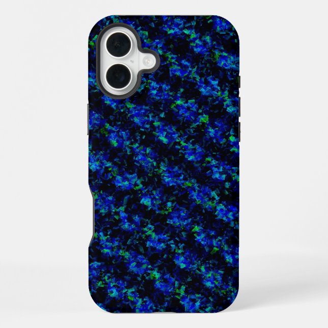 Blue Green Broken Glass Pattern iPhone Case (Back)
