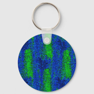 Blue Green Broken Glass Pattern Key Ring