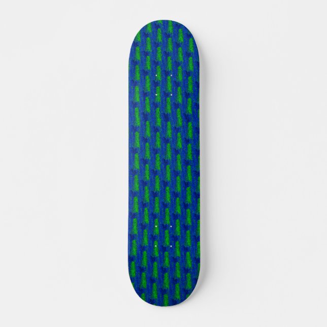 Blue Green Broken Glass Pattern Skateboard (Front)