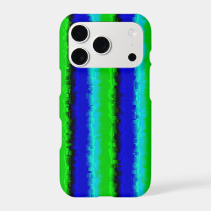Blue Green Broken Glass Stripes