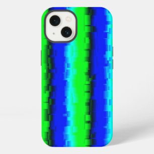 Blue Green Broken Glass Stripes iPhone 13 Case