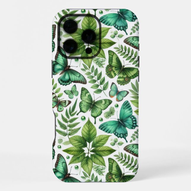 Blue-Green Butterflies iPhone Case (Back)