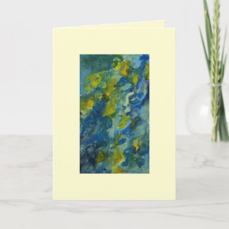 Blue & Green Calm Abstract Hand Drawn Blank Card