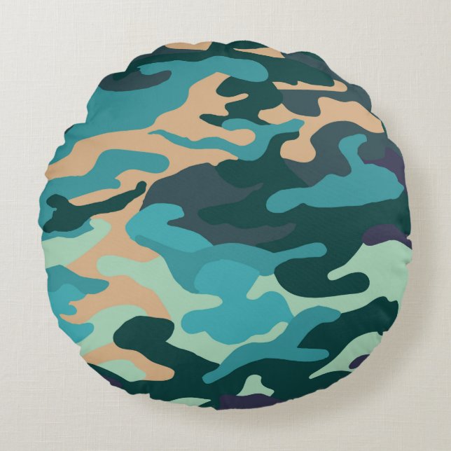 Blue & Green Camouflage cushion (Front)