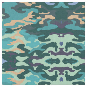 Blue & Green Camouflage  Fabric