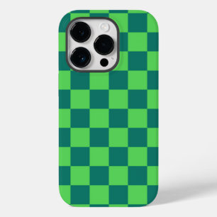 Blue Green Chequered Gingham Pattern Case-Mate iPhone 14 Pro Case