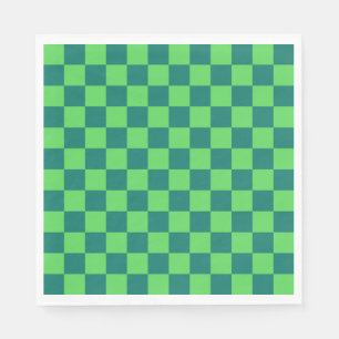 Blue Green Chequered Gingham Pattern Napkin