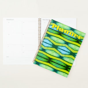 Blue green Chevron Planner