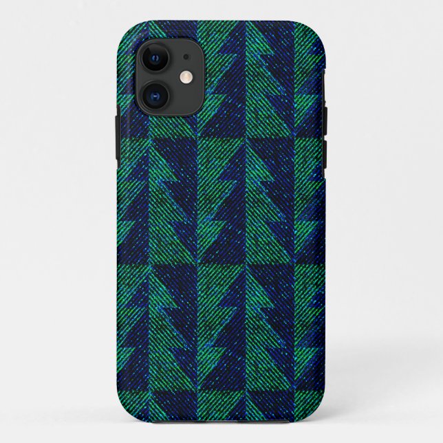 Blue, green Christmas trees.  Case-Mate iPhone Case (Back)