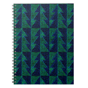 Blue, green Christmas trees. Notebook