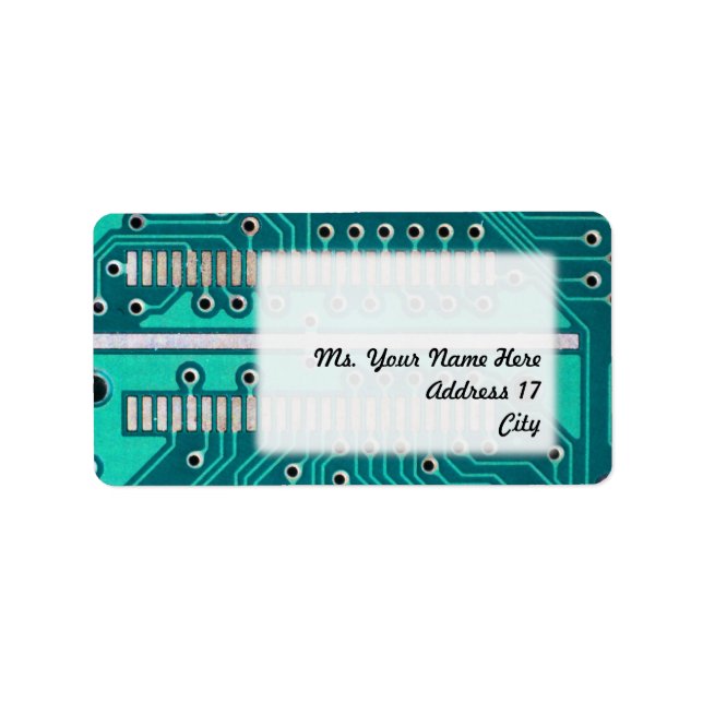 Blue Green Circuit Board - Electronics Photography Label (Front)