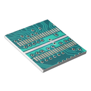 Blue Green Circuit Board - Electronics Photography Notepad