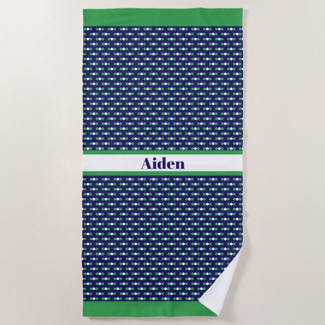 Blue Green Circular Beach Towel (Front)