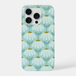 Blue & Green Climbing Daisies Floral Pattern iPhone 15 Pro Case
