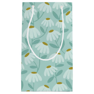 Blue & Green Climbing Daisies Floral Pattern Small Gift Bag
