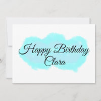 Blue green clouds pastel happy birthday modern kid