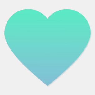 Blue Green Colour Heart Sticker