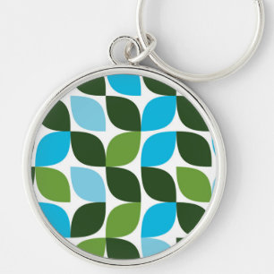 Blue, green, cool, trendy, modern nature abstract key ring