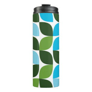 Blue, green, cool, trendy, modern nature abstract thermal tumbler