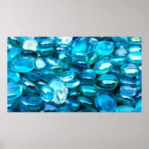 Blue green crystal glass bright poster