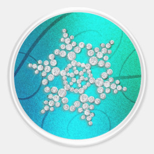 Blue Green Crystal Snowflake Envelope Seal