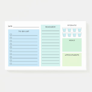 Blue Green Daily Organiser - To Do List Post-it Notes