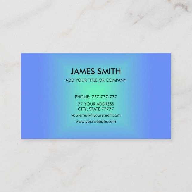 Blue Green Diamond Gradient Customisable Enclosure Card (Front)