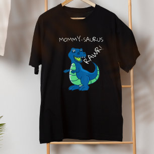 Blue Green Dinosaur Birthday Mum of birthday Boy T-Shirt