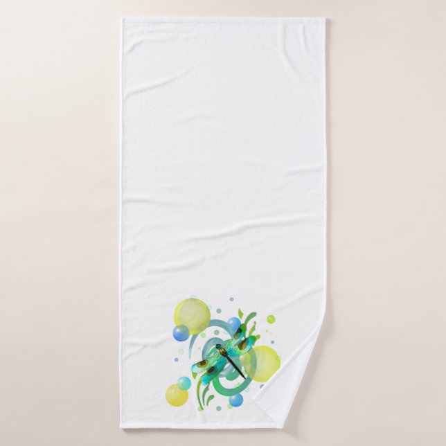 Blue Green Dragonfly  Bath Towel Set (Bath Towel)