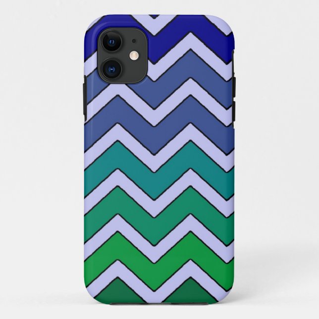 Blue green fade chevron style iphone 5 case (Back)