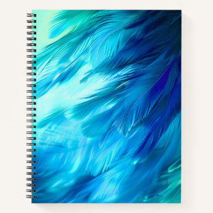 Blue Green Feather Abstract Notebook