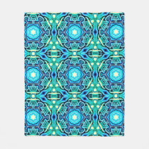 Blue Green Fleece Blanket