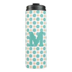 blue green floral Thermal Tumbler