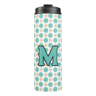 blue green floral Thermal Tumbler