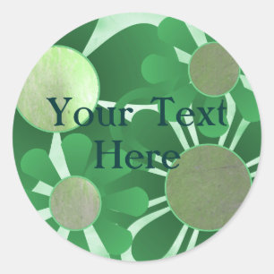 Blue-Green Flower Stickers