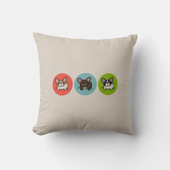 Blue Green Frenchie Cushion (Front)