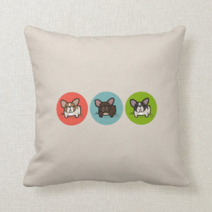 Blue Green Frenchie Cushion