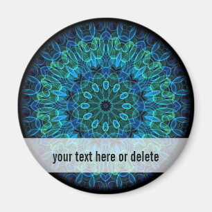 Blue Green Gems kaleidoscope Magnet