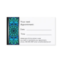 Blue & Green Gems Mandala appointment card