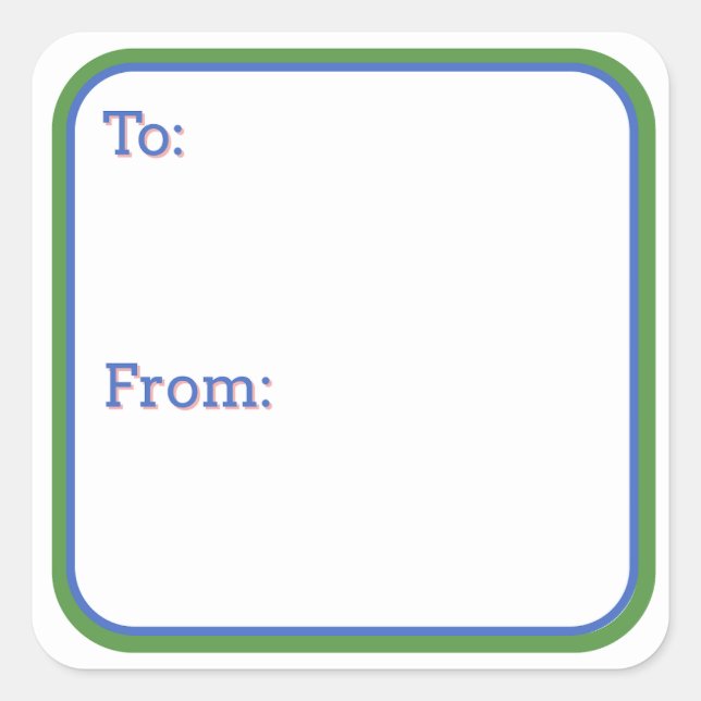 Blue & Green Gift  Sticker (Front)