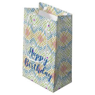 Blue Green Gold and Purple Small Gift Bag