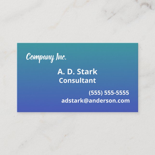 Blue Green Gradient Business Cards (Front)