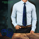 Blue Green Gradient Diamond Pattern Tie<br><div class="desc">If you are looking for something unique then you have found a beautiful tie on a hand-painted background from blue to blue-to-green gradient with a swirl of lighter strokes of blue and green and a diamond pattern. This modern diamond pattern will for sure enhance your man's classy style and would...</div>