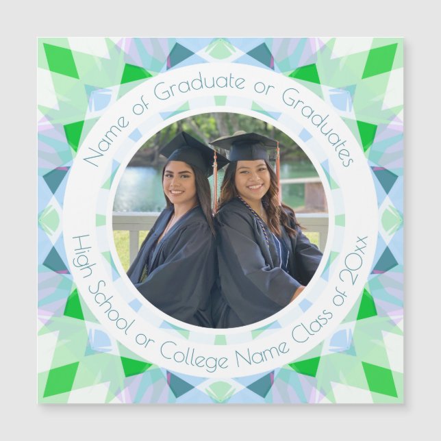 Blue Green Graduation Keepsake Photo Gift (Front)