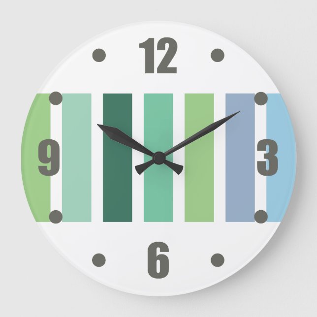 Blue Green Hues Large Clock (Front)