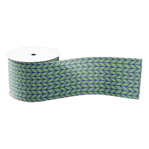 BLUE GREEN KNIT 3" Wide Grosgrain Ribbon