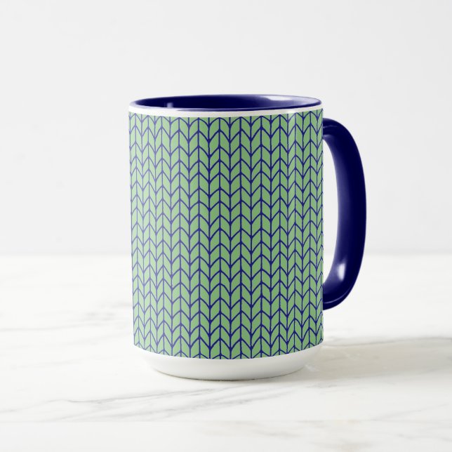 BLUE GREEN KNIT Navy Combo Mug (Front Right)