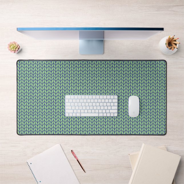 BLUE GREEN KNIT Office Studio Desk Mat  (Office 1)