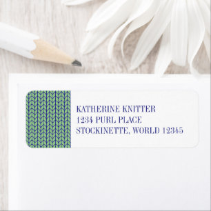 BLUE GREEN KNIT Return Address Labels 