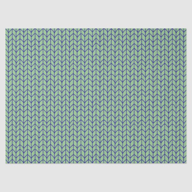 BLUE GREEN KNIT Tissue Paper (Front)